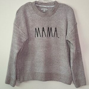 Rae Dunn large chenille raglan sleeve sweater with  MAMA embroidered. P2P 24"